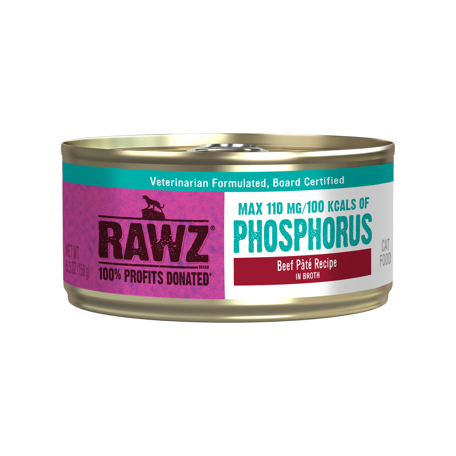RAWZ Phosphorous Beef Pâté Canned Cat Food 5.5 oz