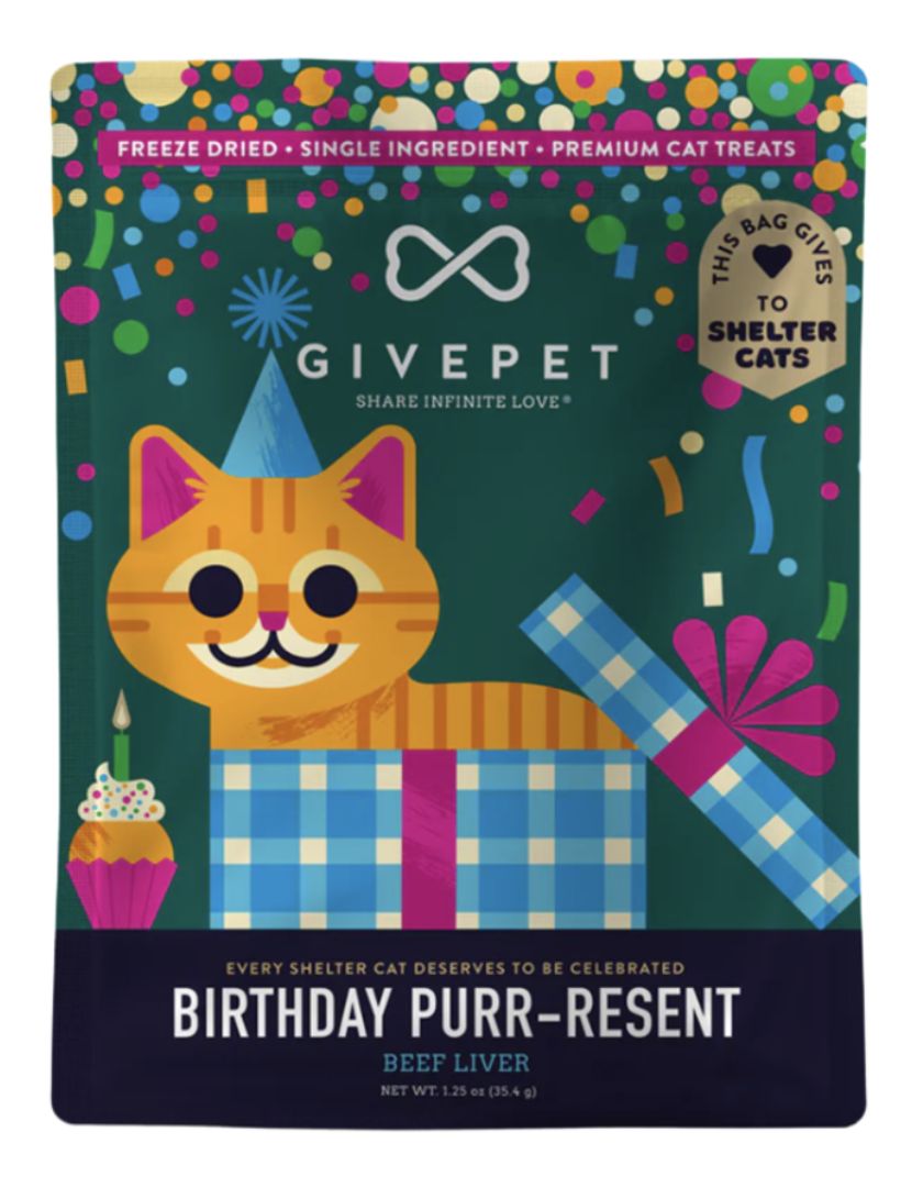 GivePet Birthday Purr-Resent Freeze-Dried Beef Liver 1.25oz