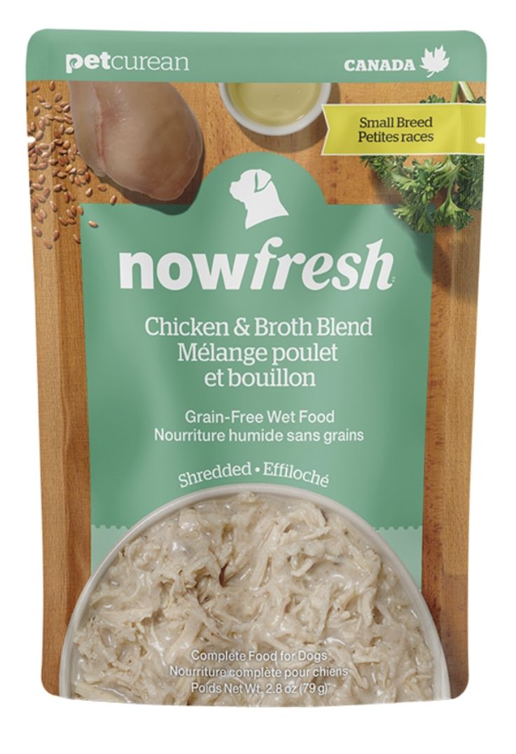 Petcurean Now Fresh Shredded Chicken &amp; Broth Grain-Free Small Breed Wet Dog Food Pouch 2.8oz