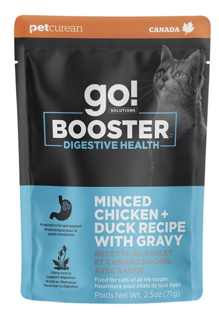 Petcurean Go! Booster Digestive Minced Chicken + Duck Recipe With Gravy 2.5oz