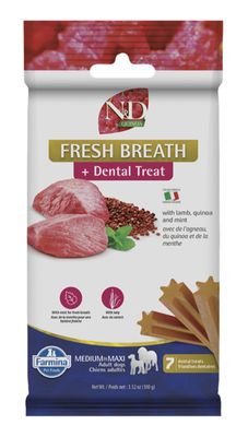 Farmina N&amp;D Quinoa Fresh Breath Adult Canine Medium &amp; Maxi Dental Sticks 7-Count