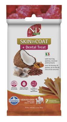 Farmina N&amp;D Quinoa Skin &amp; Coat Herring Adult Canine Medium &amp; Maxi Dental Sticks 7-Count