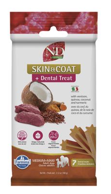 Farmina N&amp;D Quinoa Skin &amp; Coat Venison Adult Canine Medium &amp; Maxi Dental Sticks 7-Count