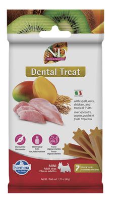 Farmina N&amp;D Tropical Selection Chicken, Spelt, Oats, and Tropical Fruit Adult Canine Medium &amp; Maxi Dental Sticks 7-Count