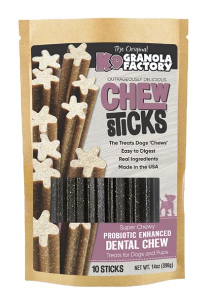 K9 Granola Factory Chew Sticks Dental Support with Probiotics 10-Count