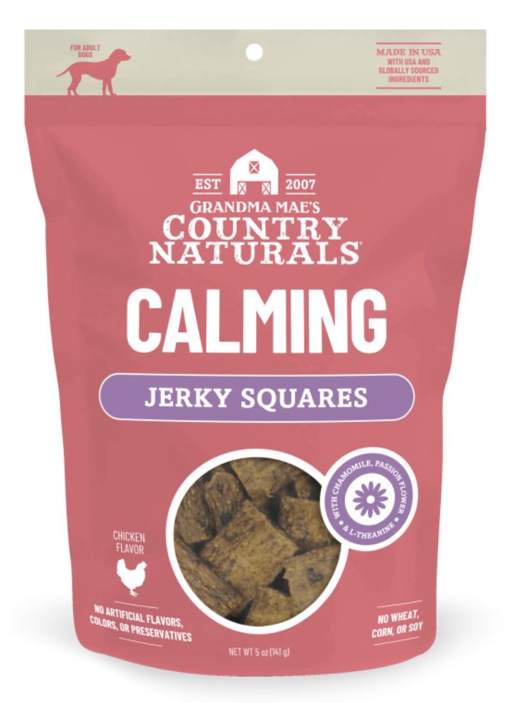 Grandma Mae's Country Naturals Jerky Squares Dog Treats Calming Support 5oz