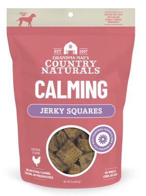 Grandma Mae's Country Naturals Jerky Squares Dog Treats Calming Support 5oz