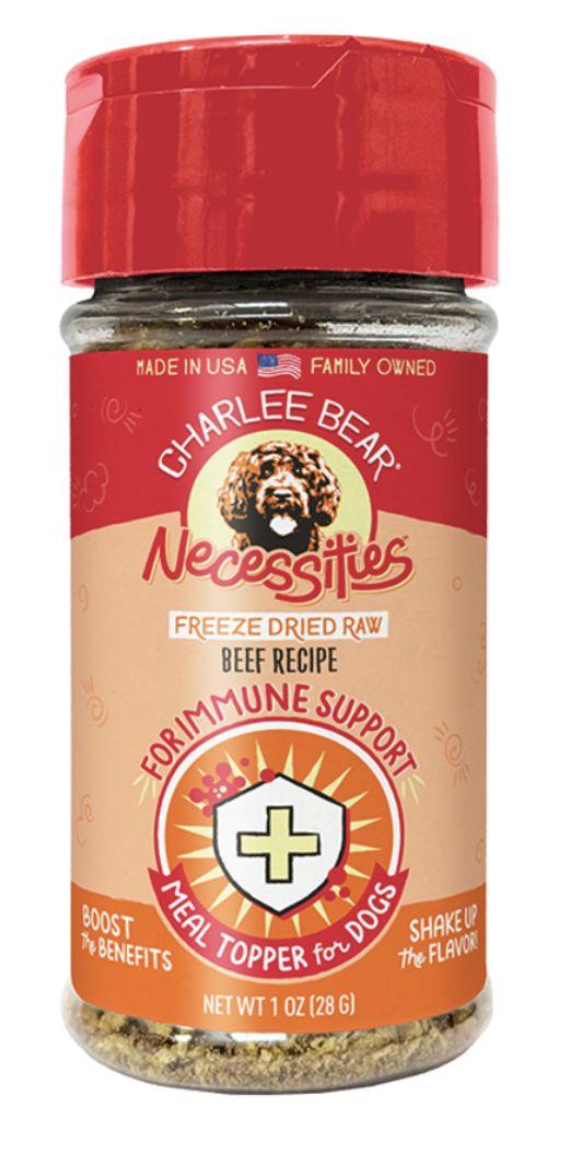 Charlee Bear Dog Necessities Beef Recipe Immune Health Support Topper 1oz