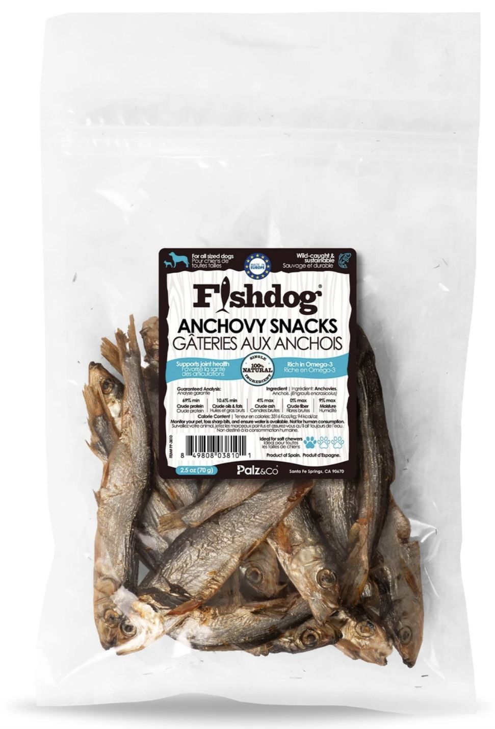 Palz &amp; Co Fishdog Anchovy Snacks 2.5oz