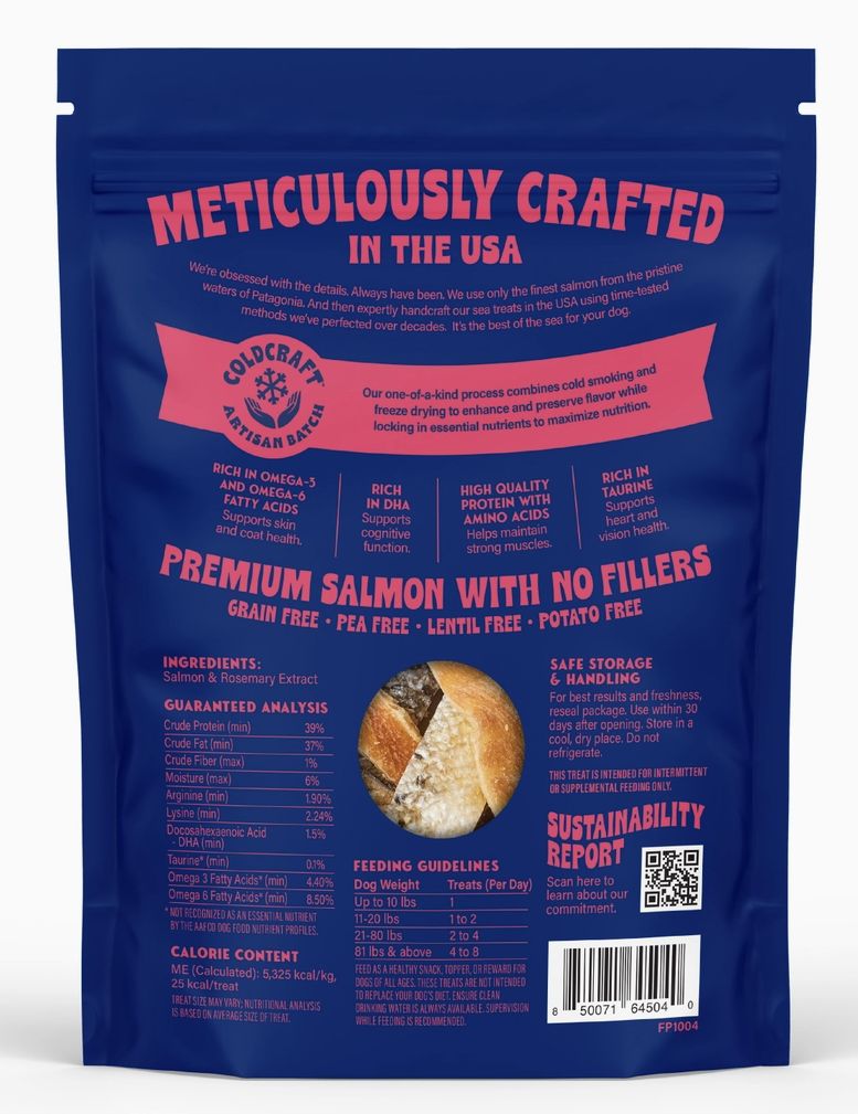 Finfare Freeze-Dried Salmon Skin Strips For Dogs