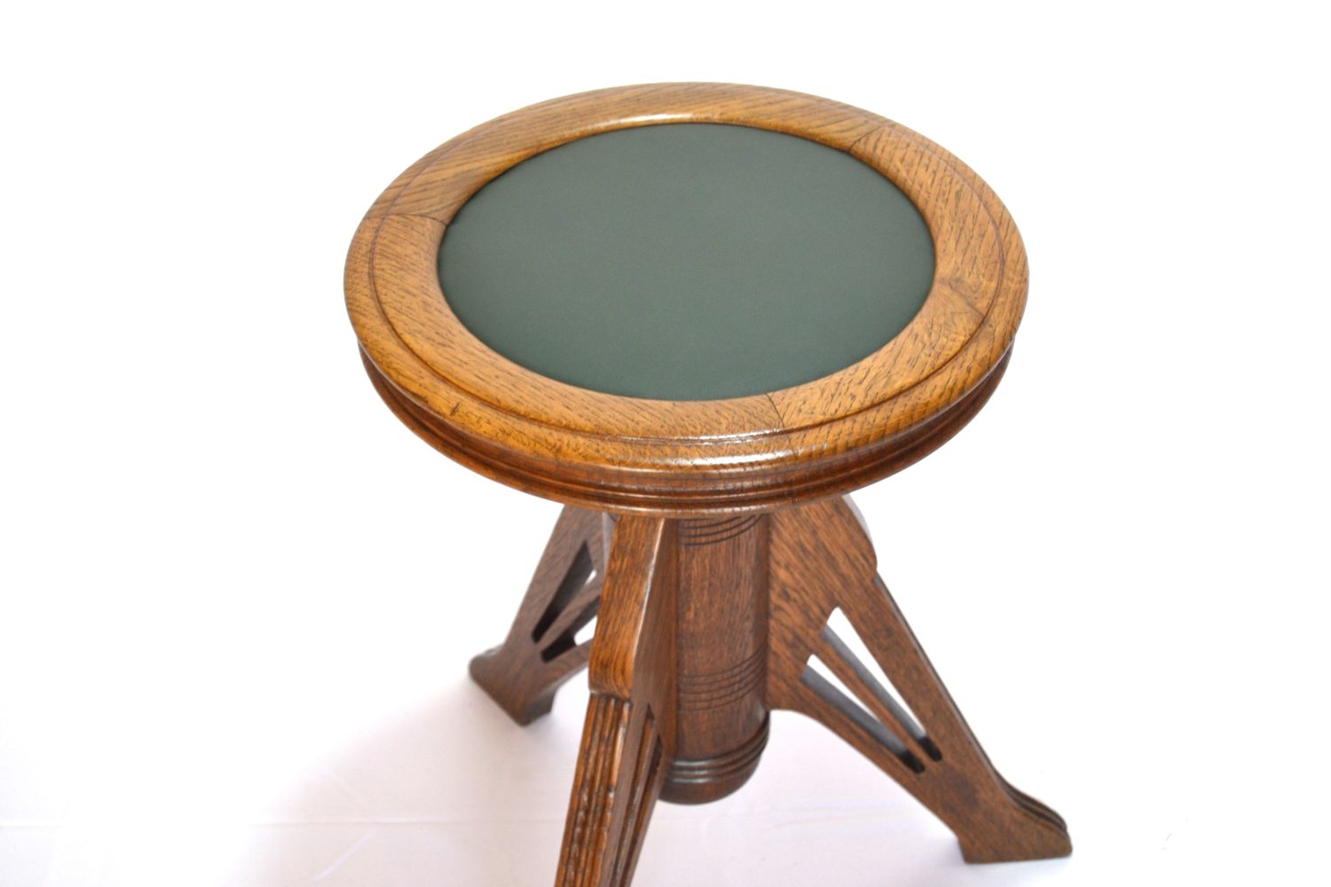 Antiker restaurierter Jugendstil-Klavierhocker um 1900 Eiche