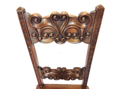 Schöner antiker Stuhl im Barockstil, Eiche um 1900