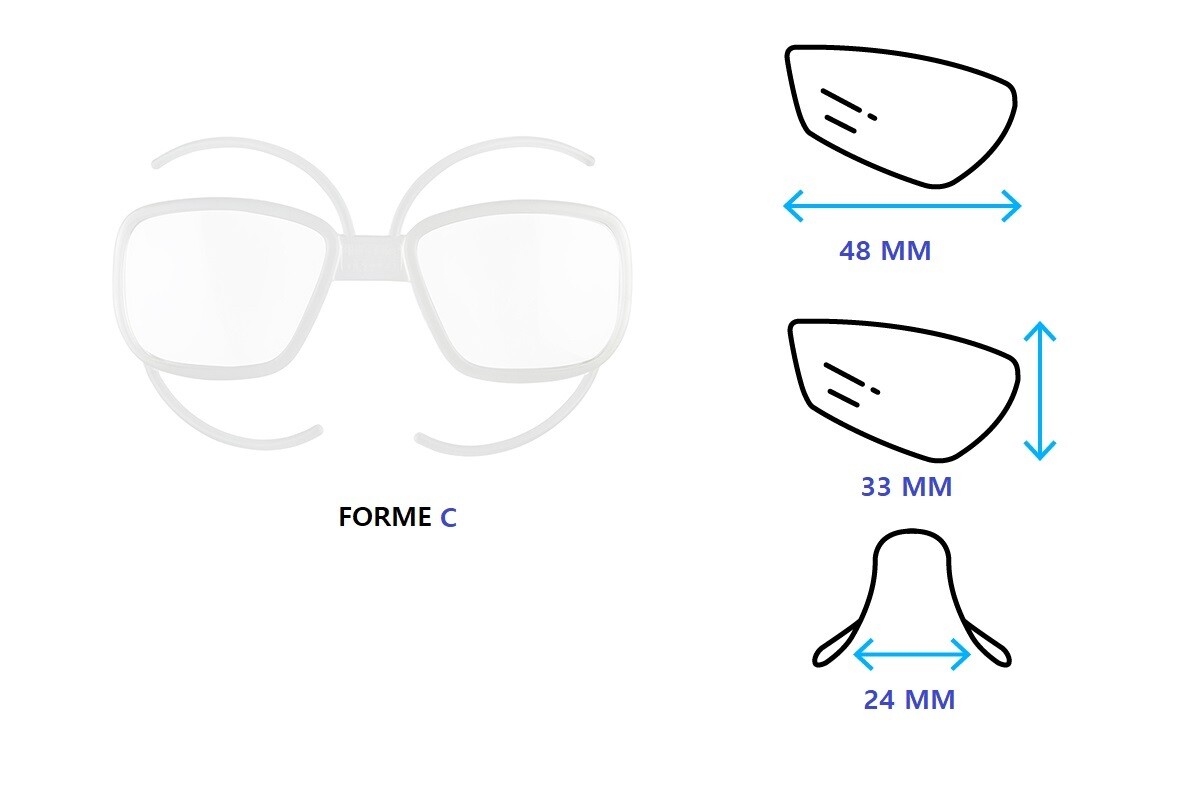 Insert optique masque de ski avec verres correcteur