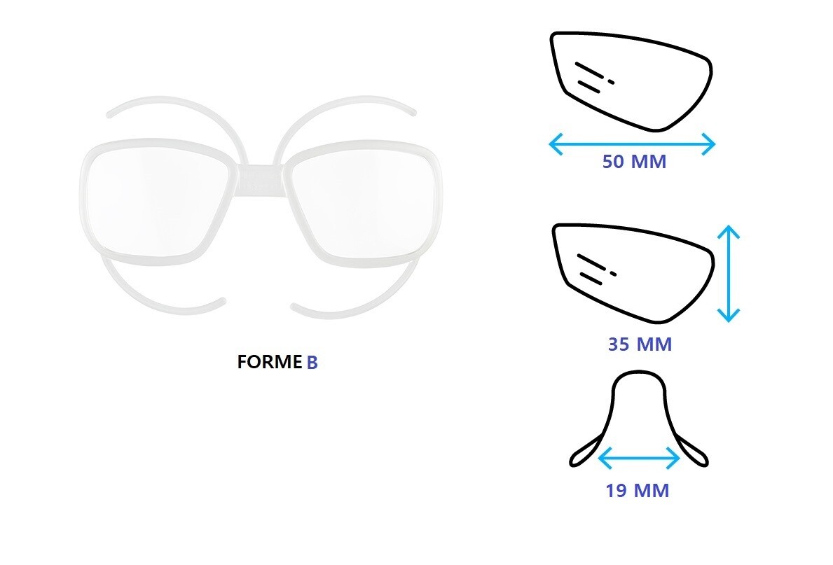 Insert optique masque de ski avec verres correcteur