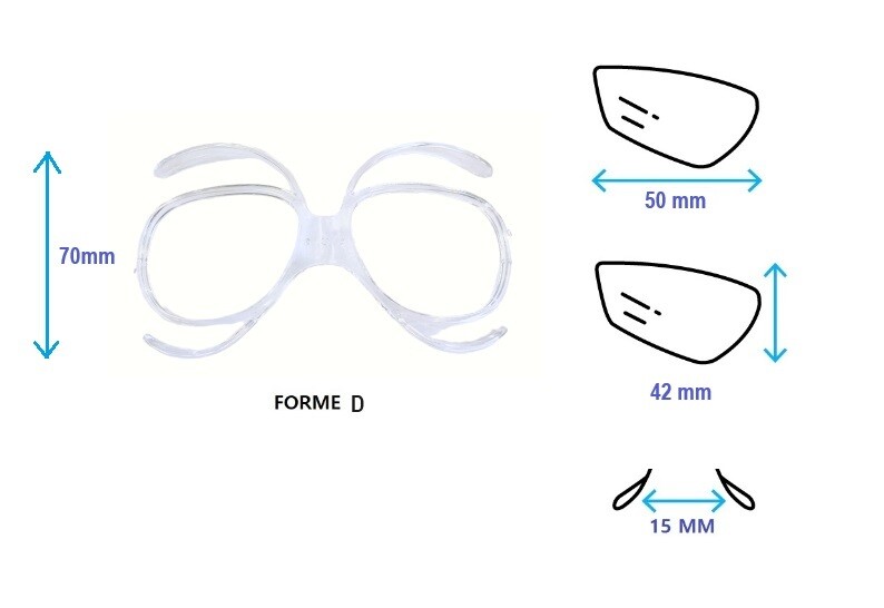 Insert optique masque de ski avec verres correcteur