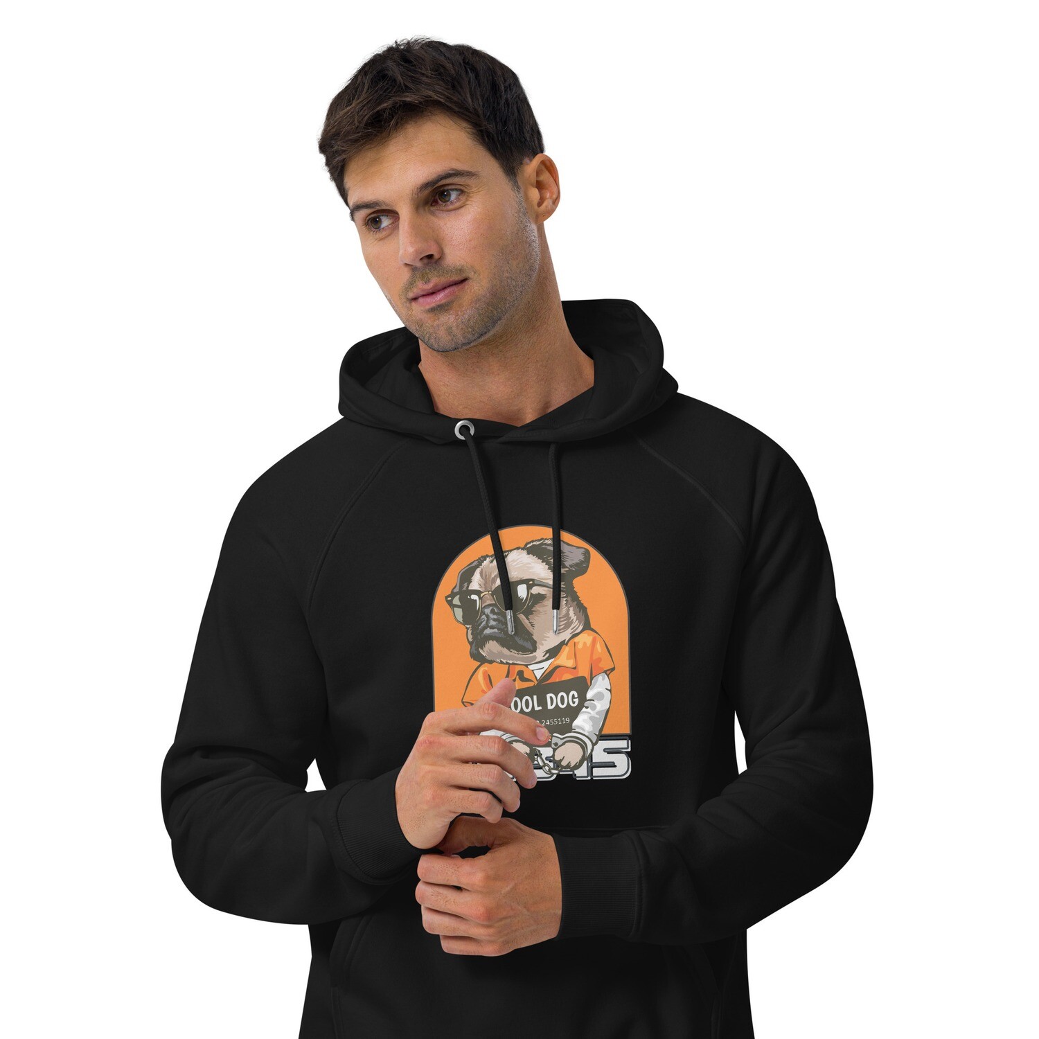 Cool Dog Unisex eco raglan hoodie