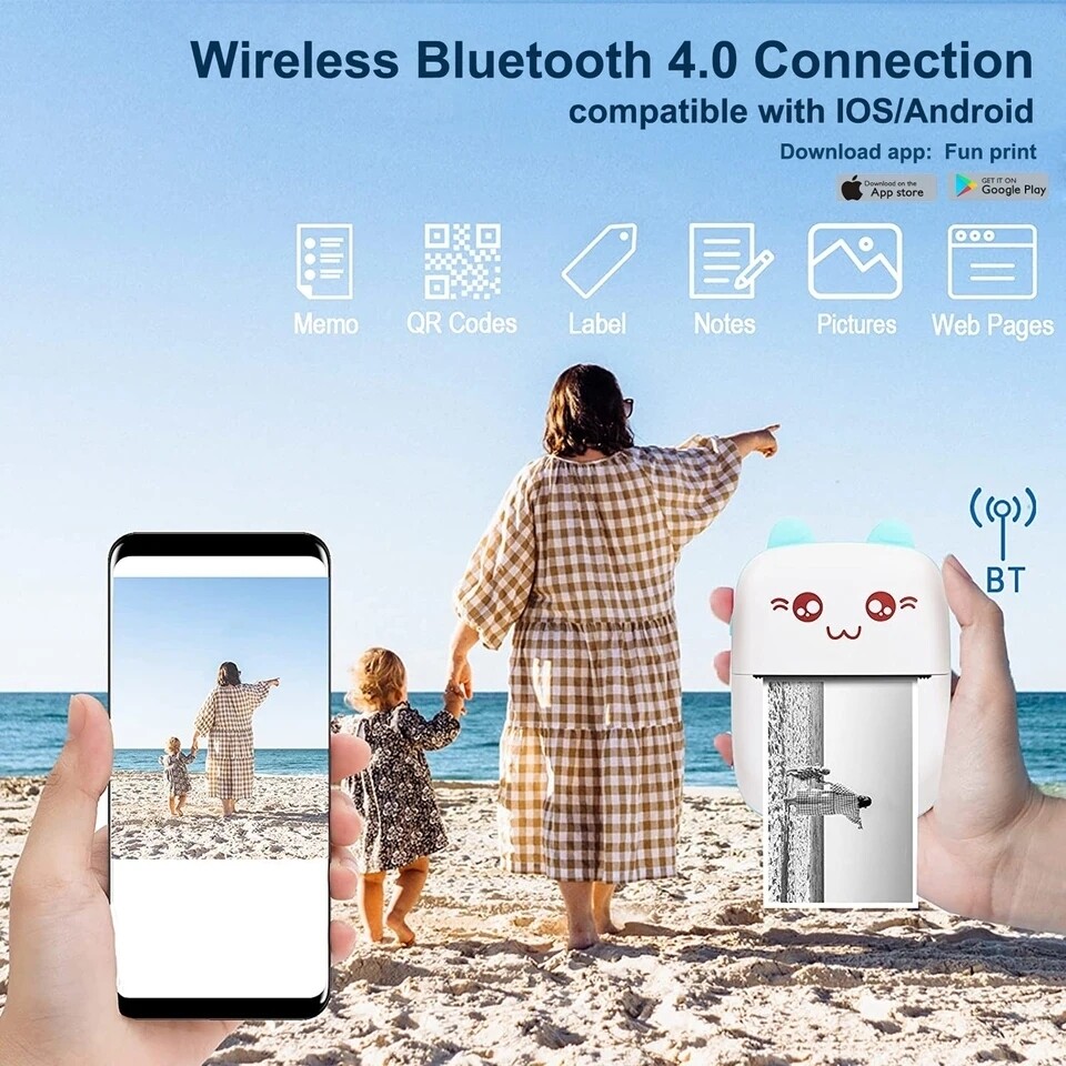 Portable Printer ($29.99) | Pocket Mini Printer | Hello Kitti 