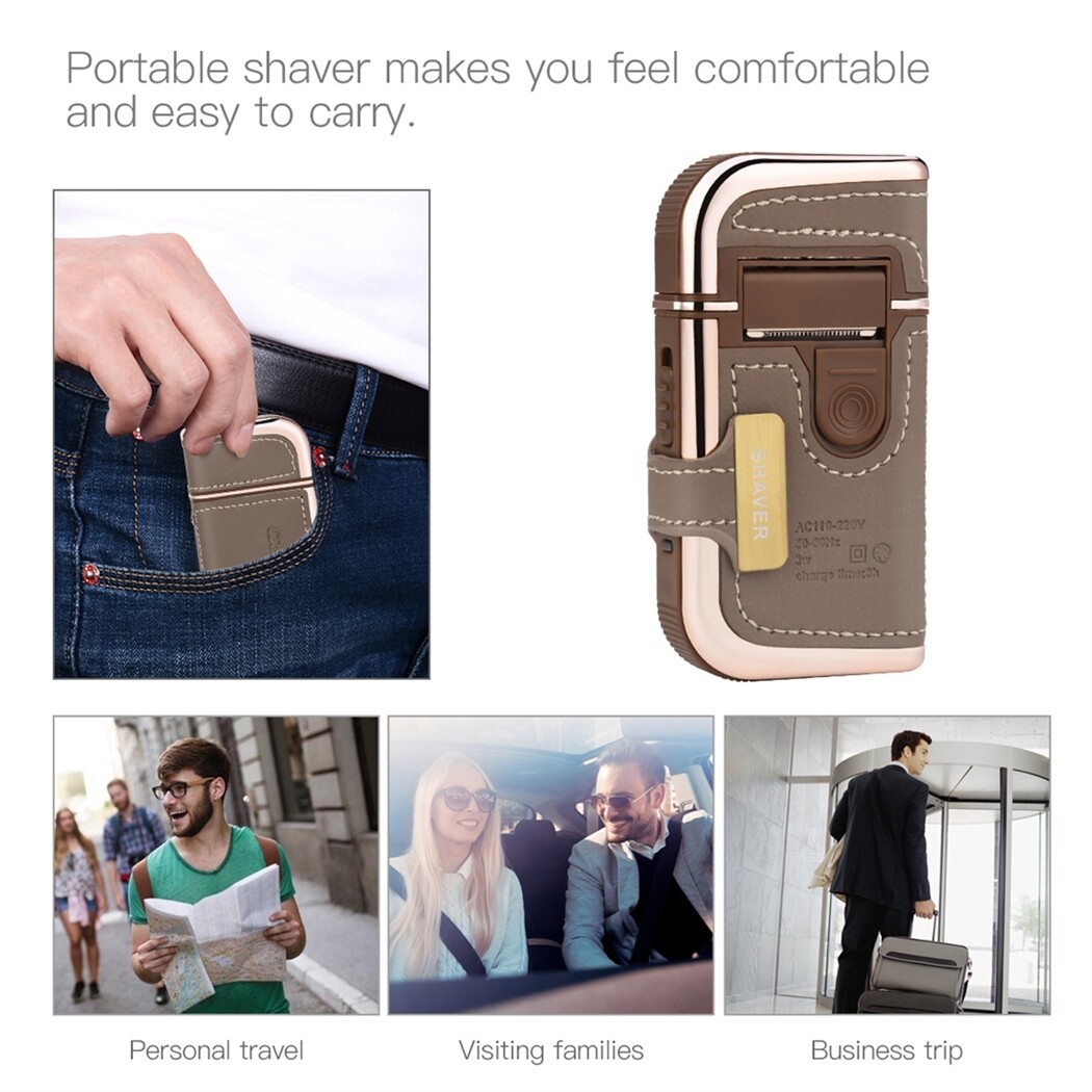 Electric Shaver ($44.99) | Portable Vintage Leather | Rechargeable | Trimmer  | Beard