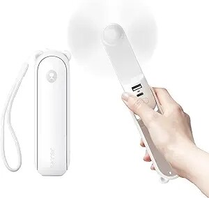 Portable Fan ($18.99) | Mini Handheld Cooler | Rechargeable | Plus Power Bank