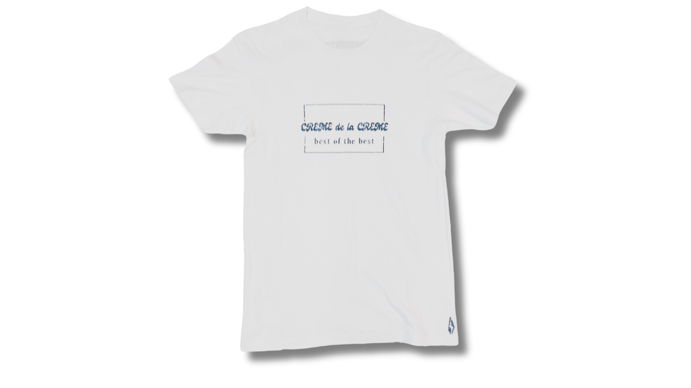 White and royal blue BLACK LIGHTNING tshirt