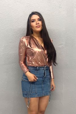 VistaGlow Metallic V-neck Bodysuit