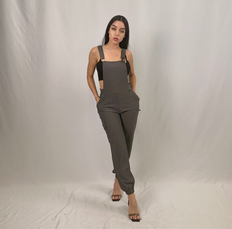 CARGO STRIPED JUMPSUIT