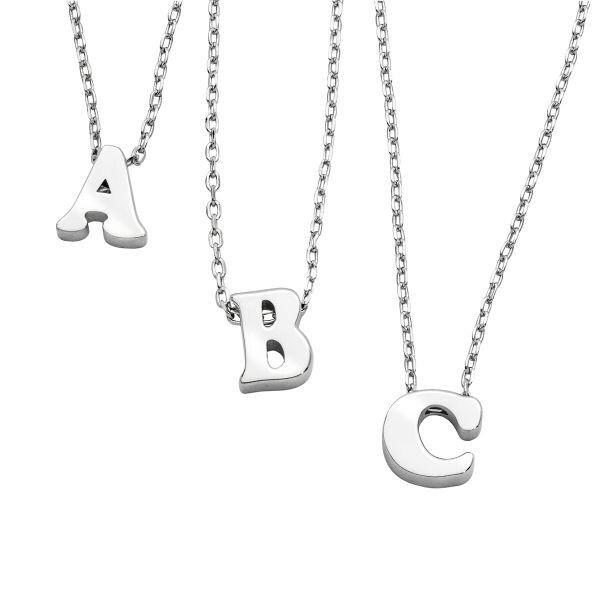 AURANTO Buchstabenhalskette Silber