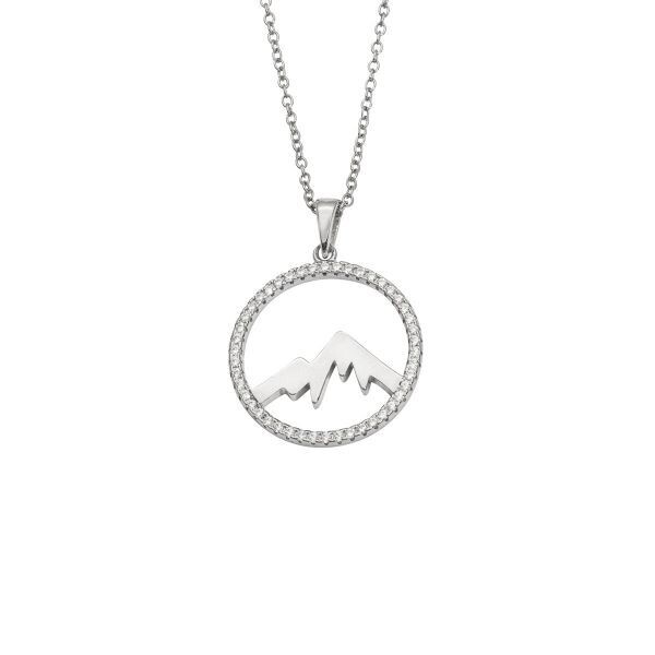 Silberhalskette Bergliebe mit Zirkonia