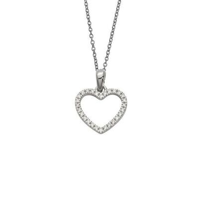 Silberhalskette Herz offen