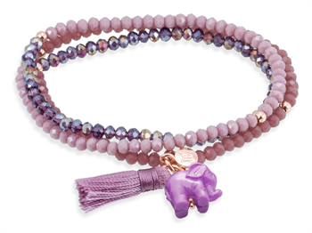 Marina Garcia Armband ZEN LILA (silber/rose verg) mit Elefant