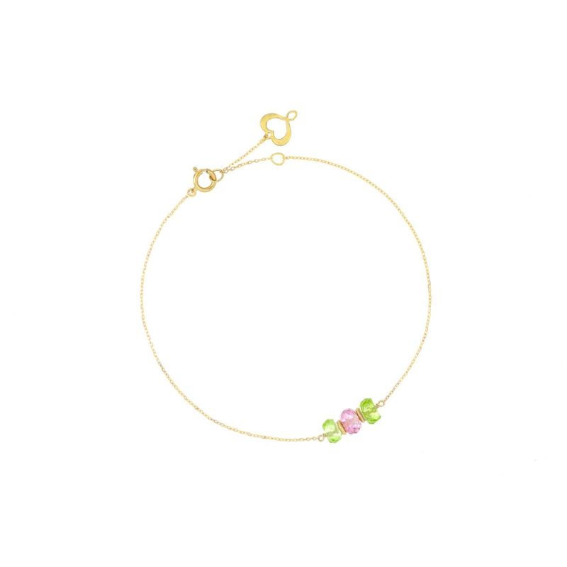 MAMAN ET SOPHIE Armband 18KT GREEN PERIDOT AND ROSE TOPAZ