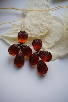 JustWin Ohrring 4er Acryl-Cluster (bernstein)