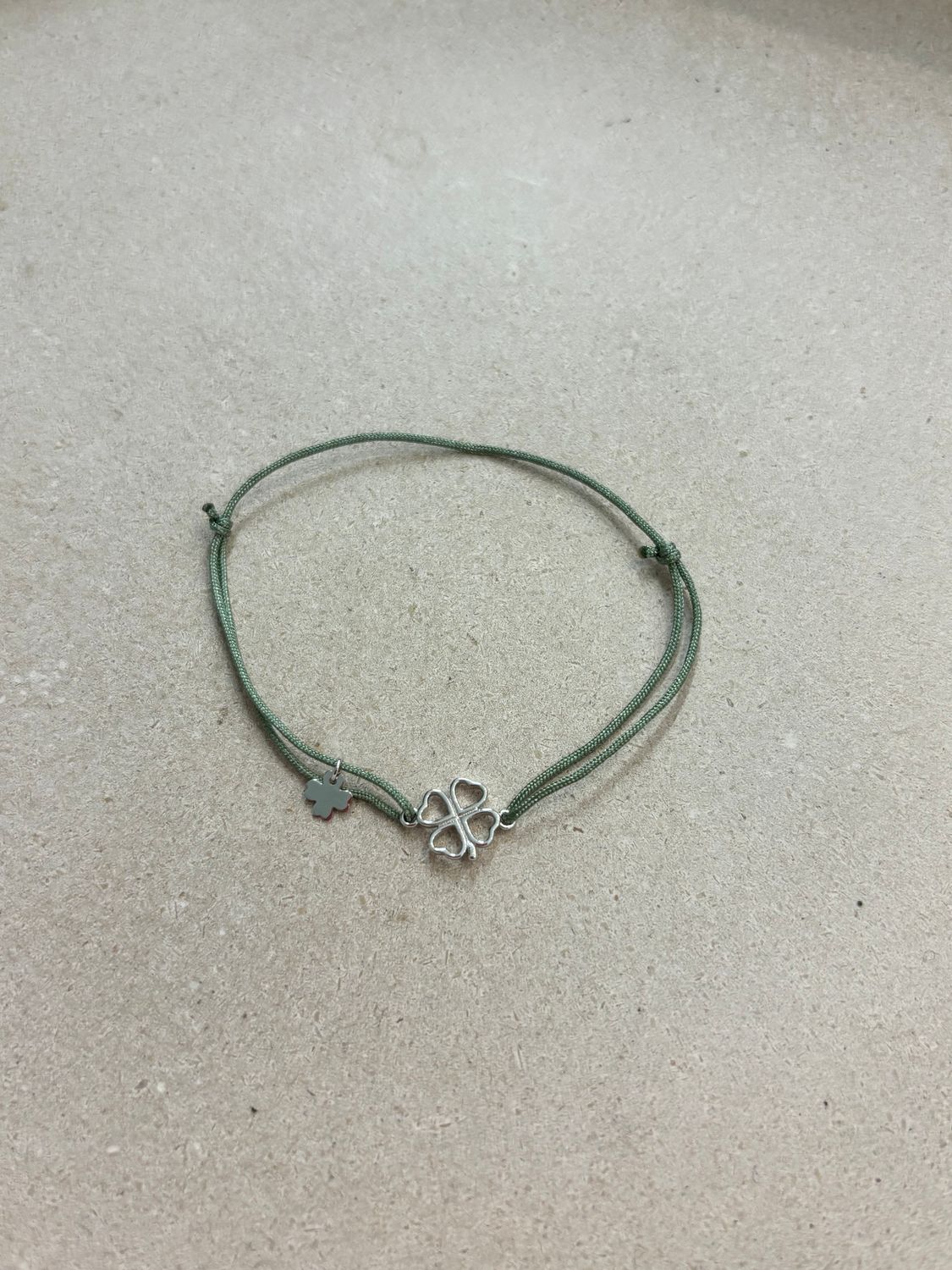 LUCKY CHAIN Stoffarmband Klee (grün)