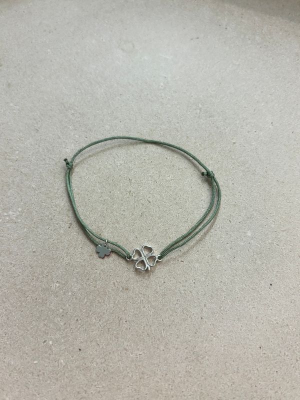 LUCKY CHAIN Stoffarmband Klee (grün)