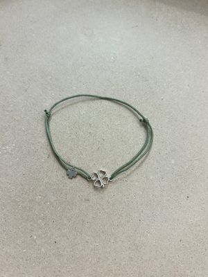 LUCKY CHAIN Stoffarmband Klee (grün)