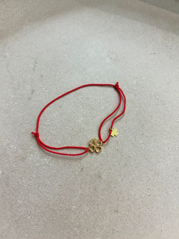 LUCKY CHAIN Stoffarmband Klee (rot)