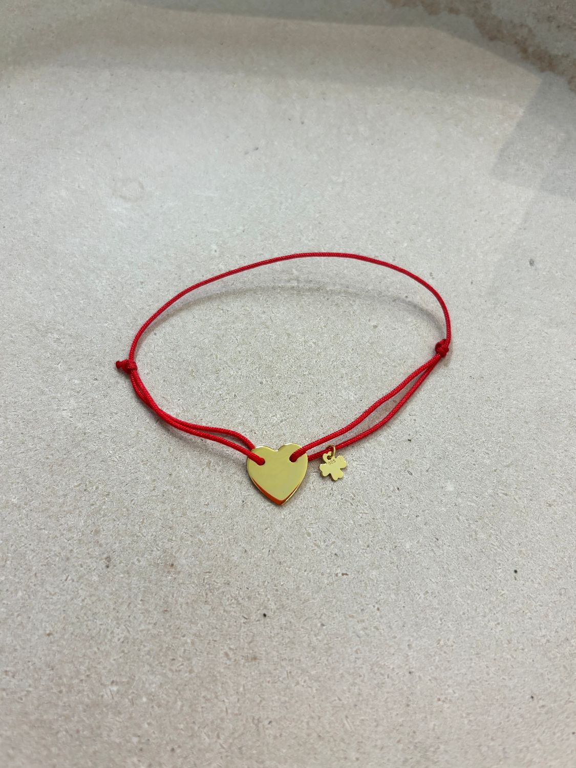 LUCKY CHAIN Stoffarmband Herz groß (rot)