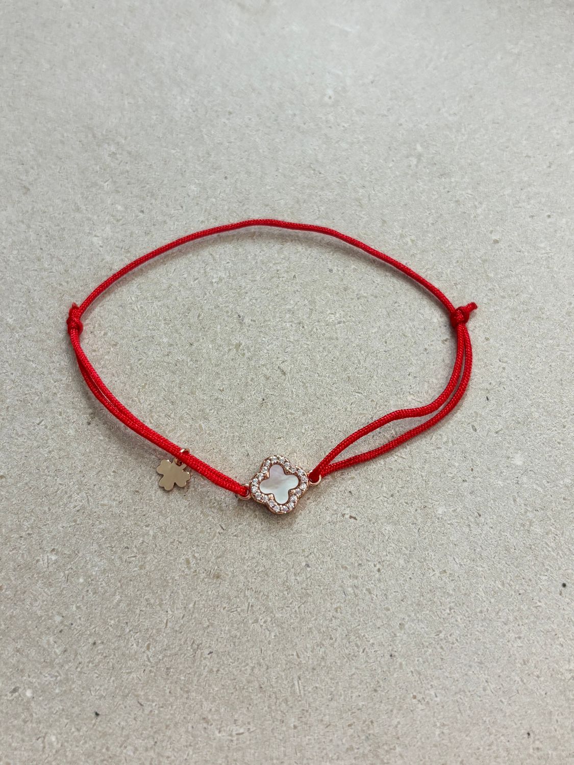 LUCKY CHAIN Stoffarmband Klee