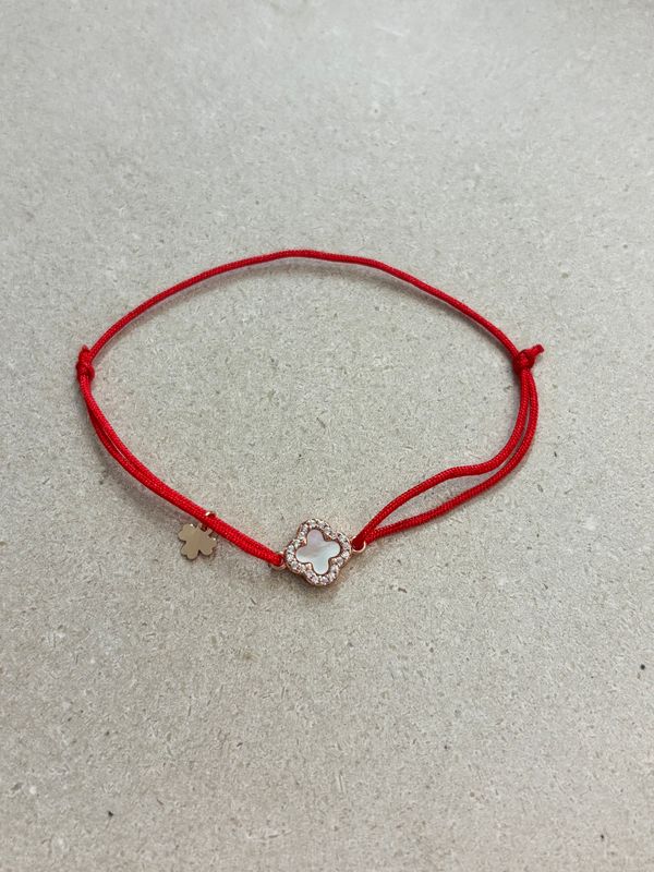 LUCKY CHAIN Stoffarmband Klee