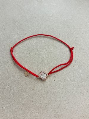 LUCKY CHAIN Stoffarmband Klee