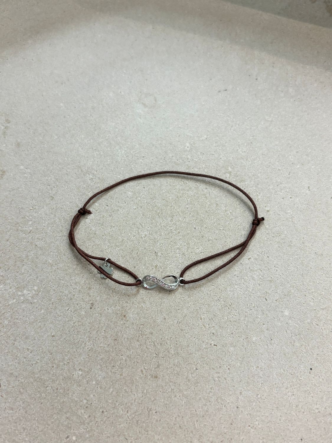 LUCKY CHAIN Stoffarmband Unendlichkeit (braun)