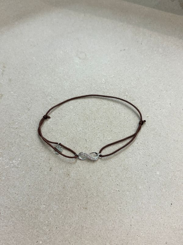 LUCKY CHAIN Stoffarmband Unendlichkeit (braun)