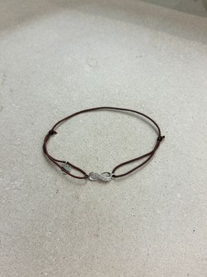 LUCKY CHAIN Stoffarmband Unendlichkeit (braun)