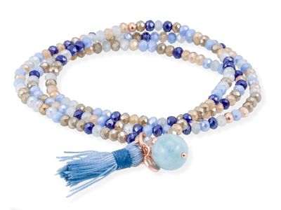 Marina Garcia Armband ZEN BLAU in silber rosé vergoldet mit Edelstein