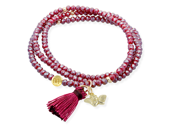 Marina Garcia Armband ZEN BURGUNDY mit Engel