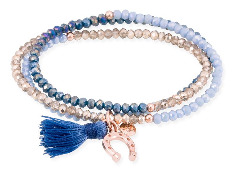 Marina Garcia Armband ZEN BLAU (silber/rose verg) mit Hufeisen