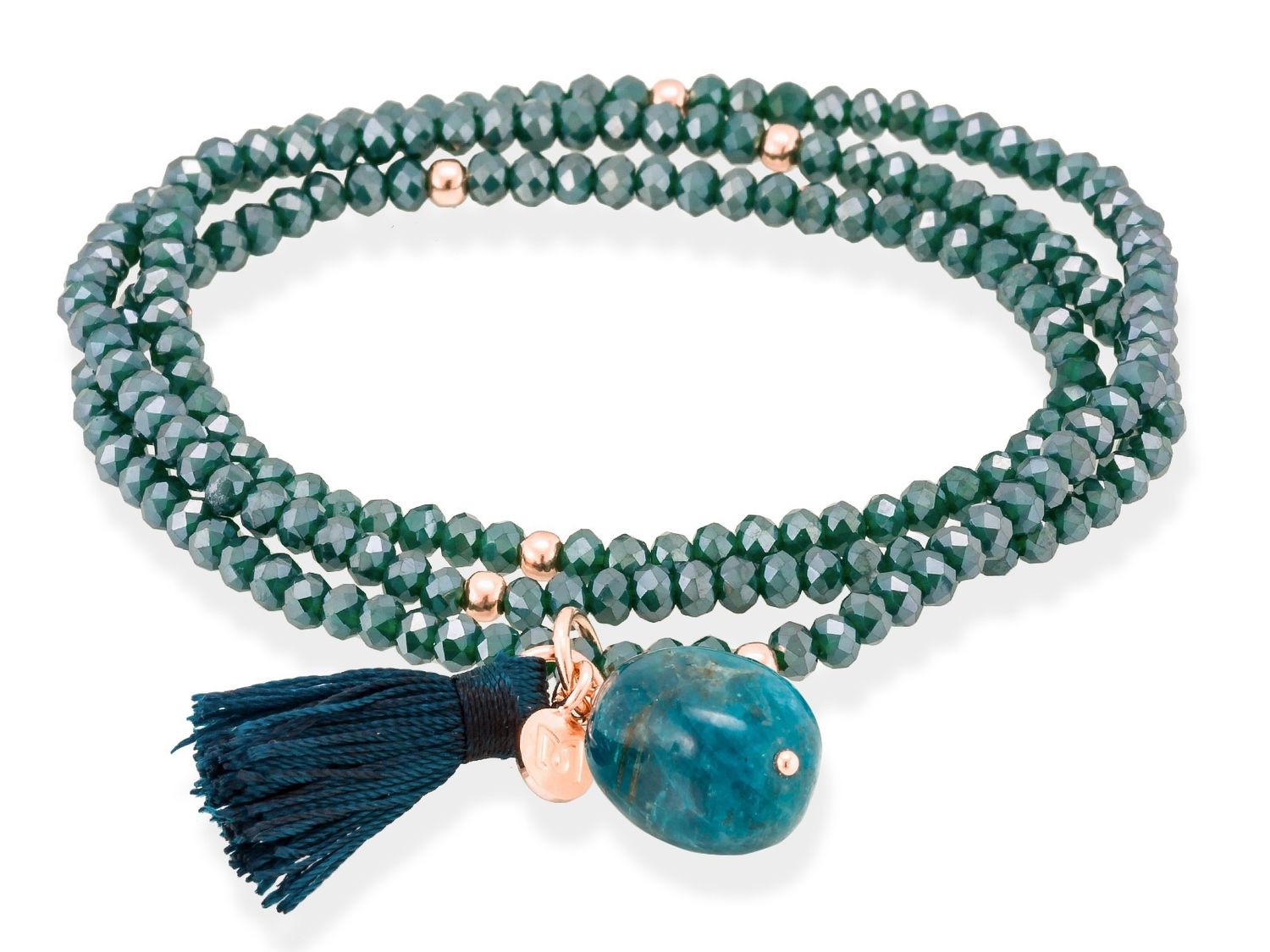 Marina Garcia Armband ZEN BLAU mit Edelstein, rosé vergoldet