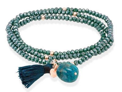 Marina Garcia Armband ZEN BLAU mit Edelstein, rosé vergoldet