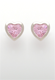 Kinderohrring mit Herz-Motiv rosa