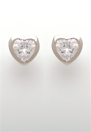 Kinderohrring mit Herz-Motiv weiß